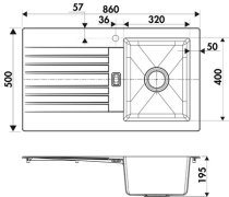 Beépíthető kompozit mosogató Naturalite SOLAIRE EV295VEAP 006 White