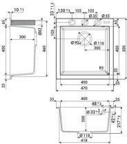 Beépíthető gránit mosogató LUISINA QUADRILLE EV982 022E Grismetal