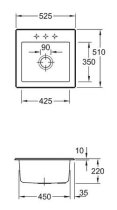 Beépíthető kerámia mosogató Villeroy & Boch Subway 50 S StoneWhite 331502RW