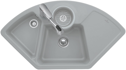 Beépíthető kerámia mosogató Villeroy & Boch Solo corner Crema 670802KR