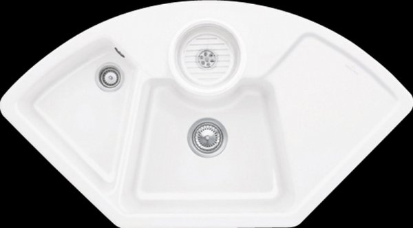 Beépíthető kerámia mosogató Villeroy & Boch Solo corner Stone White 670802RW