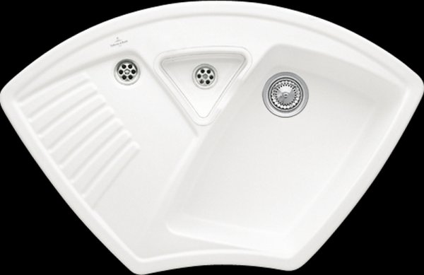 Beépíthető kerámia mosogató Villeroy & Boch Arena corner Stone White 672902RW