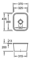 Beépíthető kerámia mosogató Villeroy & Boch Cisterna 45 Undercounter Stone White 670402RW